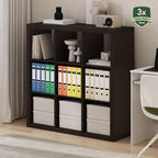 Furinno Cubicle Book Shelf, 9-Cube Bookshelf, Triple Thick Frame Cube Storage - Image 2