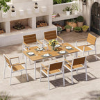 67"*32.3"*29.5" Patio Dining Table, Seamless Rectangle Aluminum + HDPS Outdoor - Image 6