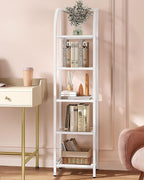 Hzuaneri Bookcase Bookshelf, Tempered Glass Arched Bookshelf - Image 3