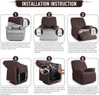 TAOCOCO Recliner Cover 4-Pieces, Recliner Stretch Sofa Slipcover, Recliner - Image 6