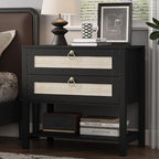 Xixini Nightstand Set of 2, Rattan Boho Bedside Table - Image 8