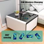 LUMISOL Smart Side Table with Built-in Fridge, Wireless Charging, Temperature - Image 8