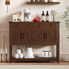 Rustic 47-Inch Wood Coffee Bar Storage Cabinet - Image 6