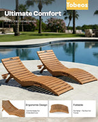 Folding HDPE Pool Lounge Chairs Set of 4, Pre-Assembled Outdoor Chaise Lounge - Image 4