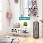 viewcare White Shoe Rack for Entryway, 2 Tier Shoe Organizer for Hallway Closet - Image 2