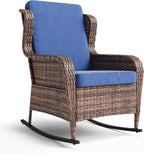 Garvee Outdoor Wicker Rocking Chair, 1 Piece Outdoor Rocking Chair, All Weather by Garvee