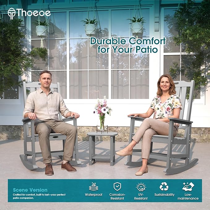 THOEOE Oversized Rocking Chair, Outdoor Rocking Chair - Image 2