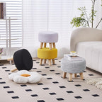 Wimarsbon Small Ottomans, 100% Hand Knitted Pouf Ottoman, Round Footrest - Image 5