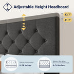Allewie Upholstered Queen Size Platform Bed Frame - Image 4