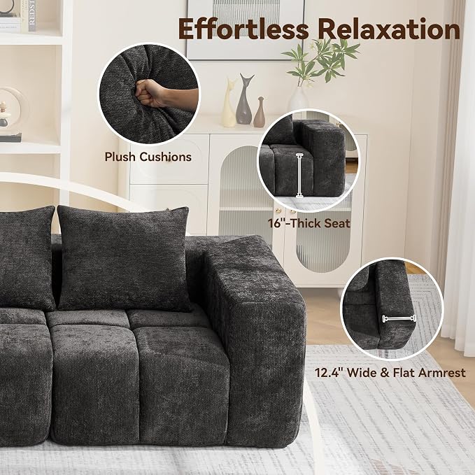 160" Boneless U-Shaped Sofa Couch - Image 5