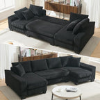 114" Sectional Couches with Pull Out Bed by LITVZ