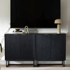 EYYTHUNG Fluted Cabinet with Storage Set of 3, Sideboard Buffet Cabinet with - Image 2