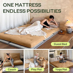 ZonLi Japanese Floor Futon Mattress Full Size 75"x 54", 100% Cotton Cover 4'' - Image 5