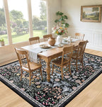 Area Rug Living Room Rugs: Floral 4x6 Washable Rug Vintage Soft Boho Non-Slip - Image 4
