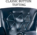 Modern Accent Chair, Mid-Century Faux Leather Armchair - Image 7
