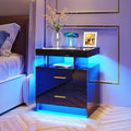 HNEBC Auto LED Nightstand with Wireless Charging Station & USB Ports, High by HNEBC