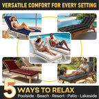 2 Pack 72x21 Inch Folding Chaise Lounge Cushion Quick Dry - Image 6