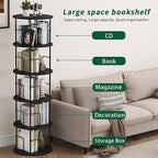 5Tier Rotating Bookshelf, Spinning Bookshelf Tower, 360 ° Display Space Saving - Image 6