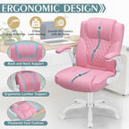 Leather Office Chair, PU Home Computer Desk Chairs - Image 6