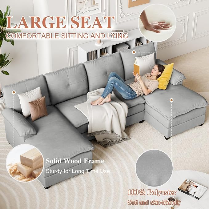 110" U-Shaped Sectional Sofa - Image 4