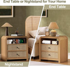 Oak&Sparrow Rattan Nightstand Set of 2, 23.6'' Rattan End Table - Image 8