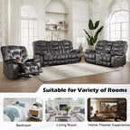HAOMARKETS Manual Reclining Loveseat Sofa Set of 2 - Image 7