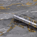 Grey Gold Marble Contact Paper for Countertops A Set of 15.7" X 472"Glossy Peel by Biyoeepeelstickwallpaper