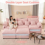 GOSUHI 108" U Shaped Couch, Modular Sectional Sofa, 3-Seater Comfy Cloud Couch - Image 4