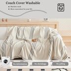 DREAMINGO Couch Cover Reversible Chenille 3 Seat Sofa Covers - Image 6