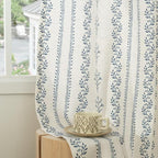 BGment Navy Blue Vintage Floral French Country Curtains 96 Inch Length - Image 8