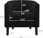 BELLEZE Living Room Chair, Teddy Polyester Accent Barrel Chair, Club Tub Sofa - Image 2