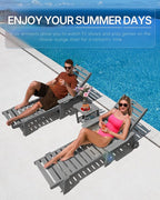 Patio Chaise Lounge Chair Set of 4, Oversize Lounge Chairs - Image 3