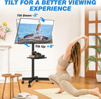 Rfiver Mobile TV Stand for 23-65 Inch LCD LED Flat/Curved Panel Screen TVs up - Image 4