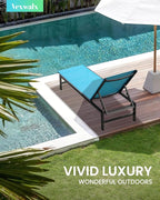 Vexwalx Outdoor Lounge Chairs Set of 2, Aluminum Patio Chaise Lounge Chairs - Image 2