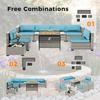 6-Seat Modern Outdoor Wicker Rattan Patio Furniture Set - Image 9