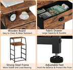 Furnulem Nightstand with 3 Drawers and 2-Tier Shelf, Fabric Small Dresser - Image 4