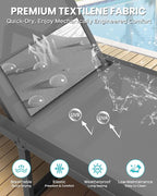 Aluminum Chaise Lounge Chair Outdoor, Foldable& No Assembly Patio Pool Lounge - Image 6