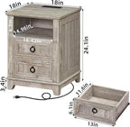 Joaxswe 18" Farmhouse Night Stands Set of 2 - Image 3