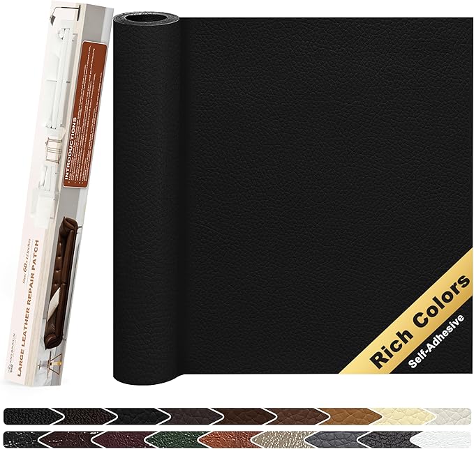 KING MOUNTAIN Leather Repair Patch, 12 x 60 Inches self Adhesive Leather Repair by ForABetterHomeLife
