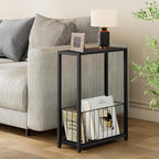 Homleke Narrow Side Table with Magazine Holder, Skinny End Table Perfect - Image 2