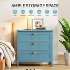 31.5" Accent Storage Cabinets, Modern 3-Drawer Decorative Side Table - Image 4