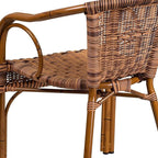 Flash Furniture 3 Pack Cadiz Series Burning Brown Rattan Restaurant Patio Chair - Image 6