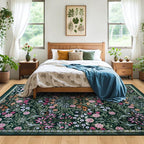 10x14 Area Rugs for Living Room: Floral Washable Rug Vintage Large Soft Boho - Image 3