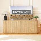 Fluted TV Stand for TVs Up to 75 Inch, Mid Century Modern TV Console for Living - Image 6