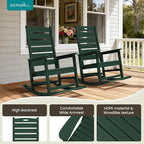 SERWALL Outdoor Rocking Chair Set of 2, Oversized Rocking Chair - Image 9