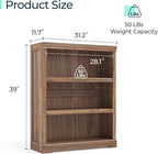LINSY HOME 3-Tier Bookshelf Display Storage Shelves Farmhouse Bookshelf - Image 3
