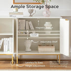 EYYTHUNG Fluted Storage Cabinets Set of 3, Sideboard Buffet Cabinet Modern - Image 4