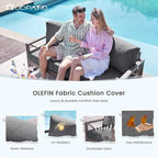 UDPATIO Aluminum Patio Furniture Set, Faux Wood Grain Modern Outdoor Furniture - Image 6