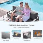 UDPATIO Aluminum Patio Furniture Set, Faux Wood Grain Modern Outdoor Furniture - Image 6