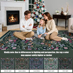 Round Area Rug for Living Room: 4 ft Floral Washable Circle Rug Soft Boho - Image 9